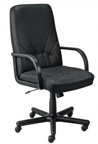 Мениджърски стол с черна естествена кожа